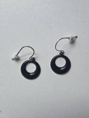 Black Circle Earrings